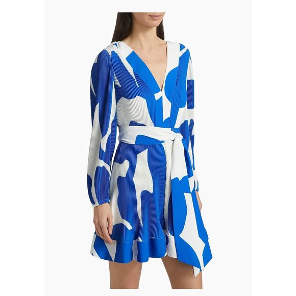 Milly $450 Liv Grand Foliage Pleated Minidress Size 2 - Picture 3 of 13